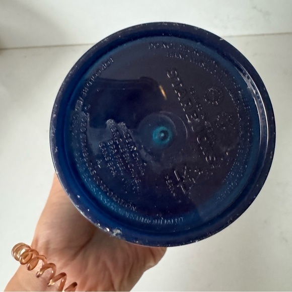 Starbucks Summer 2021 Aqua Blue Tiger Stripes Waves Cold Cup Grande 16 oz. - Picture 2 of 4